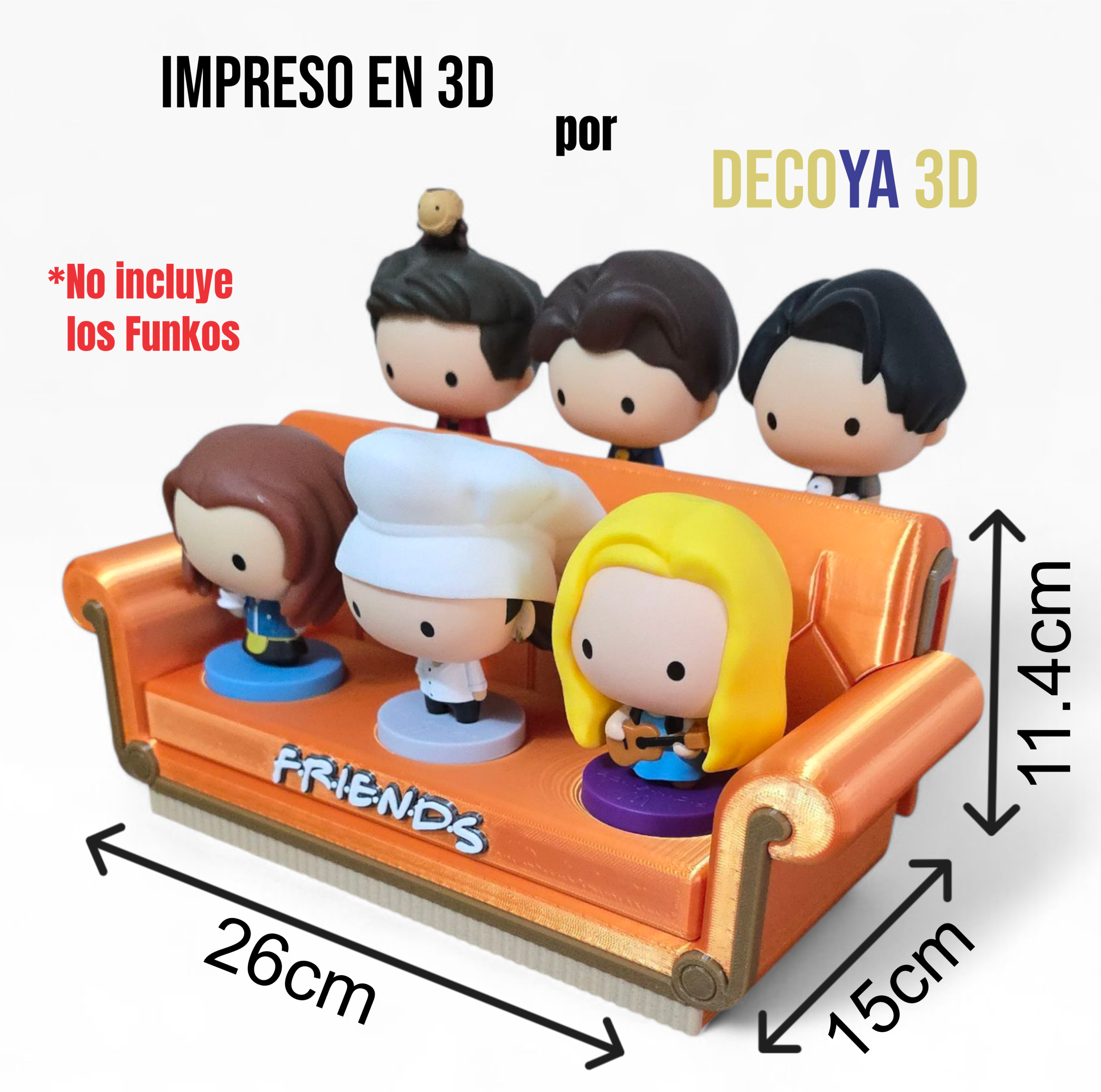 Sofá Decorativo Estilo Friends Compatible con Figuras Funko McDonals
